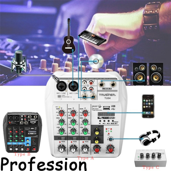 2021 the Latest Mini Dj Mixer 4 ChannelsProfession Mixer Console