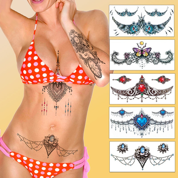 20 Tattoo Stickers Female Tattoo Stickers Sexy Scar Cover Clavicle Chest  Thigh Arm Simulation Tattoo Temporary Chest And Waist Tattoo Stickers  Waterproof Body Pictures Random 10 Large And 10 Small T 