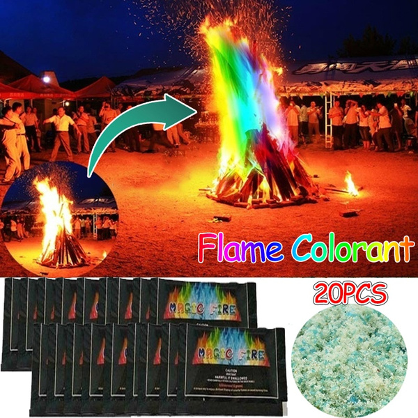 Mystical Fire Magic Tricks Coloured Flames Bonfire Sachets Fireplace Color Toy 