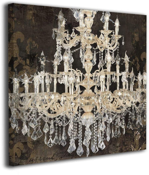 Crystal Chandelier Antique Design Photo Paintings Canvas Wall Art Prints Modern Decorative