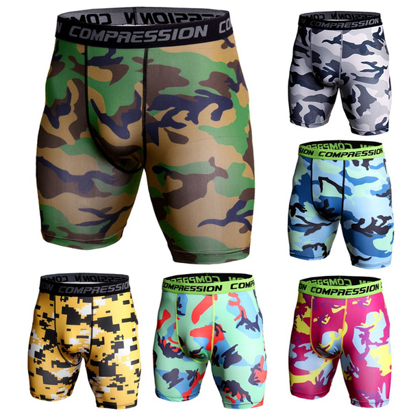 Compression Shorts Men 3D Print Camouflage Bodybuilding Tights Short Men  Gyms Shorts Male Muscle Alive Elastic Running Shorts