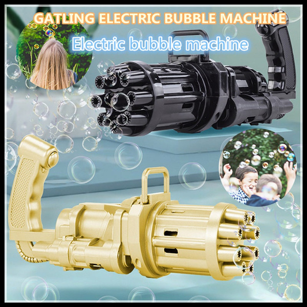 Automatic Gatling Bubble Gun Summer Soap Water Bubble Machine Kids Outdoor Toys 