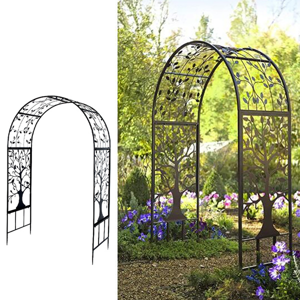 Garden Arches Arbors Curved Metal Durable Iron Trellis Plants Stand Ues For Outdoor Arbor Climbing Wedding Wish Garden Arches Arbors Curved Metal, Large Metal Garden Arch Trellis