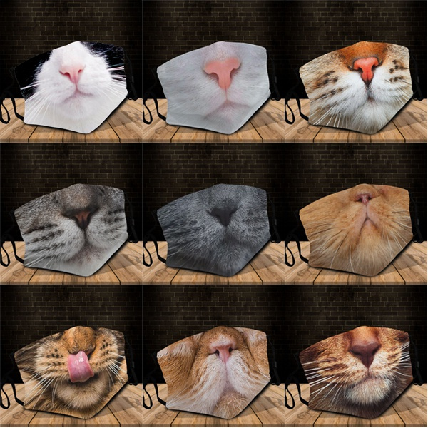 Cat Mouth Face Mask Unisex Mask,Adult Mask,Washable & Reusable Face