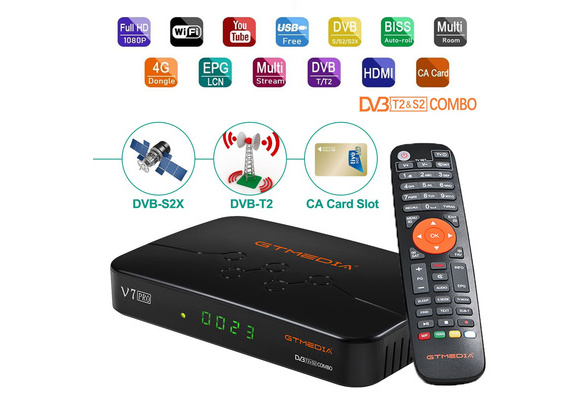 Gtmedia V7 PRO H. 265 receptor de TV por satélite soporte combinado de S2  DVB DVB T2 Ca Cccam Newcamd Auto Biss Powervu USB WiFi V7 Plus Decodificador.  - China Gtmedia V7
