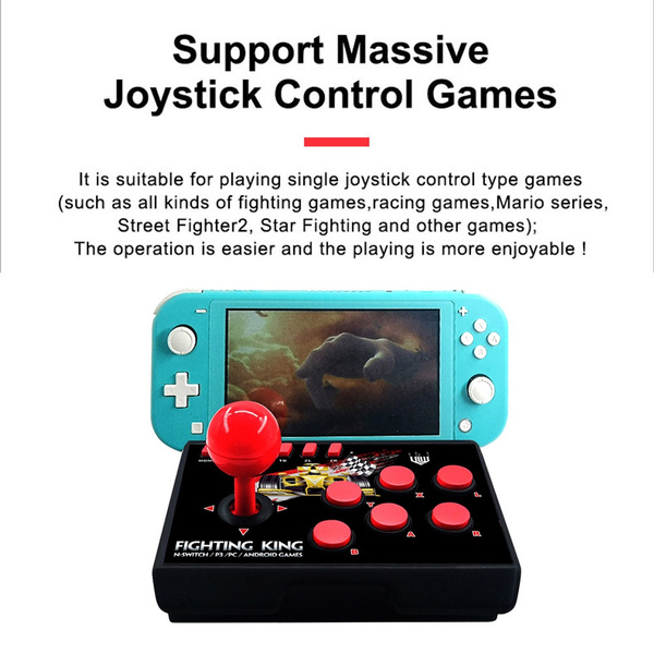 4-in-1 Retro Arcade Game Joystick Station USB C Wired TURBO Fighting ...