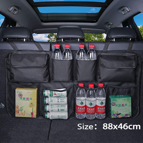 Fifth Gear Hanging Car Boot Storage Organiser Multi Pocket Trunk Back Seat  Children's Travel Storage Waterproof Durable Foldable Cargo Net with 8  Pockets