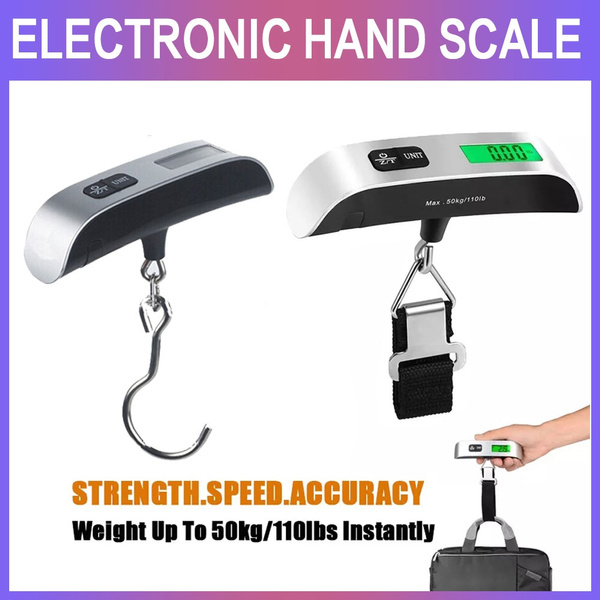 50kg/110lb Portable Electronic Hand Luggage Scale LCD Digital Display  Balance Scale Suitcase Travel Weighs Baggage Weight Tool