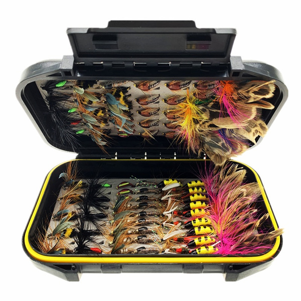 25/40/72/100Pcs Fly Fishing Lure Box Set Wet Dry Nymph Fly Tying Material  Bait Fake Flies for Trout Fishing Tackle