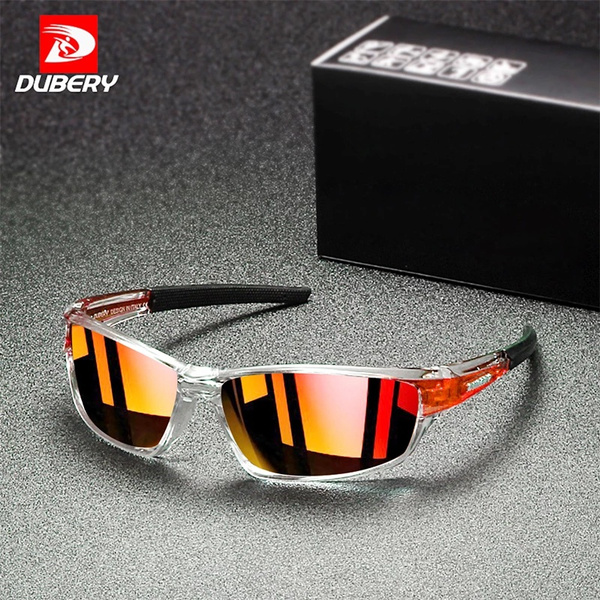 DUBERY Outdoor Sports Polarized Sunglasses for Men Night Vision Cycling  Driving Fishing Travel Sunglasses Men Lightweight Blue Mirror UV Protection  Goggles Men's Sun Glasses Male Shades Anti-Glare