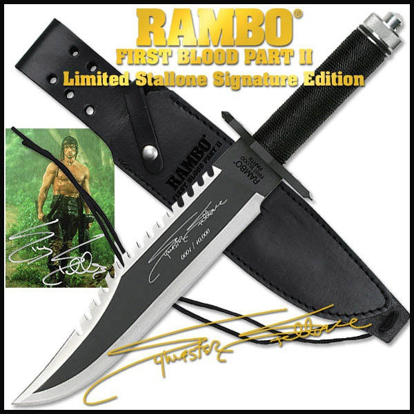 Rambo 2 version tied with black tactical survival knife saber | Wish