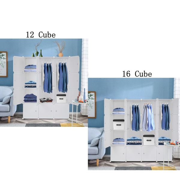 Cube closet organizer discount with hanging rod