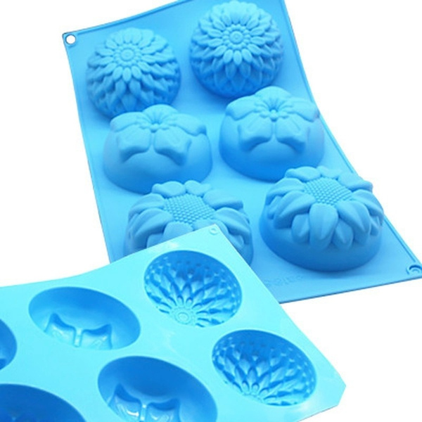 Flower Shaped Silicone DIY Handmade Soap Candle Cake Mold Supplies 6