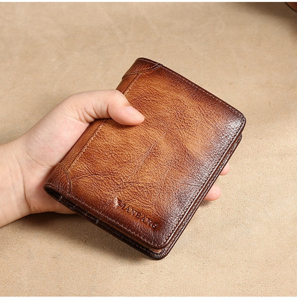 ManBang Male Genuine Leather Wallets Men Wallet Credit Business