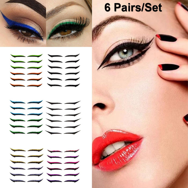 6 Pairs/SetEyelid Line Stick Reusable Eyeliner Stickers Cat Eye Makeup  Double Eyelid Sticker Eyeliner Makeup Sticker Make Up | Wish