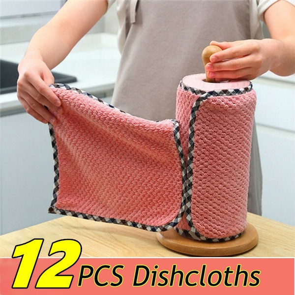 Kitchen Dish Towel Non-stick Oil Double-layer Dish Washing Cloth