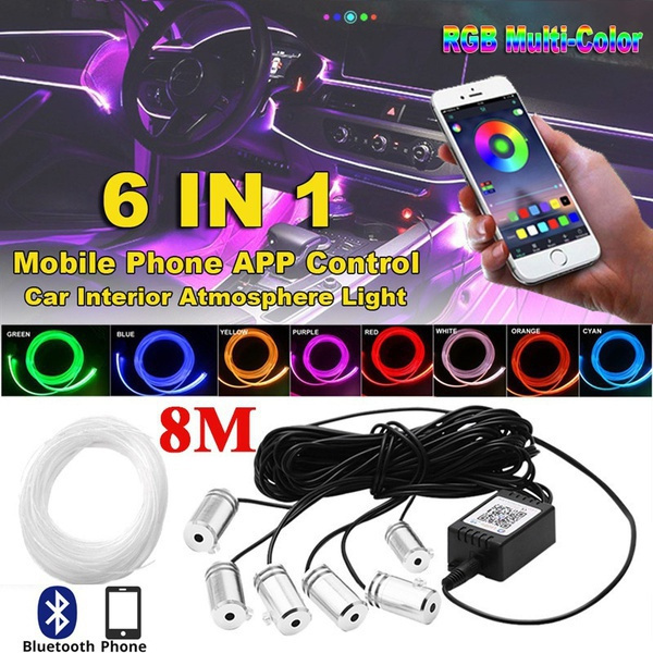 Purple LED Car Auto Interior Decor Atmosphere Wire Light Strip Atmosphere  Lamp