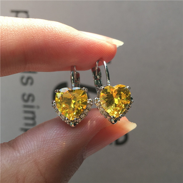 yellow topaz drop earrings