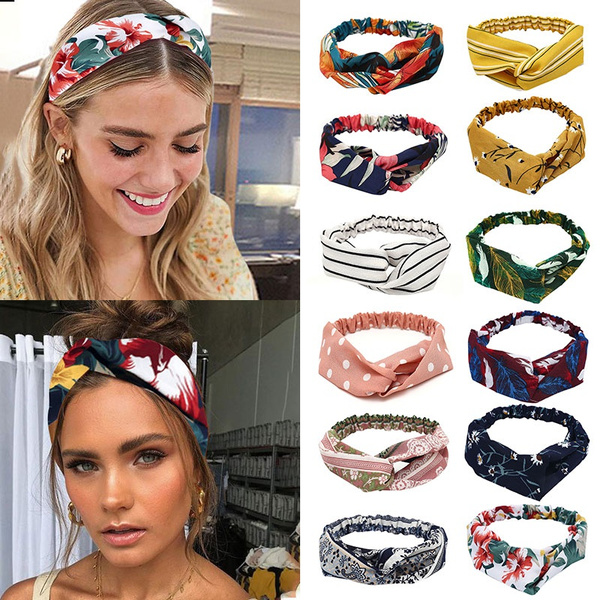 Women Yoga Elastic Turban Hair Band Headband Sports Headbands