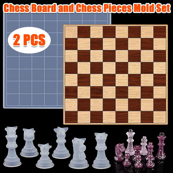 Silicone Chess Pieces Mold, Chess Board Mold for Resin, Chess Set