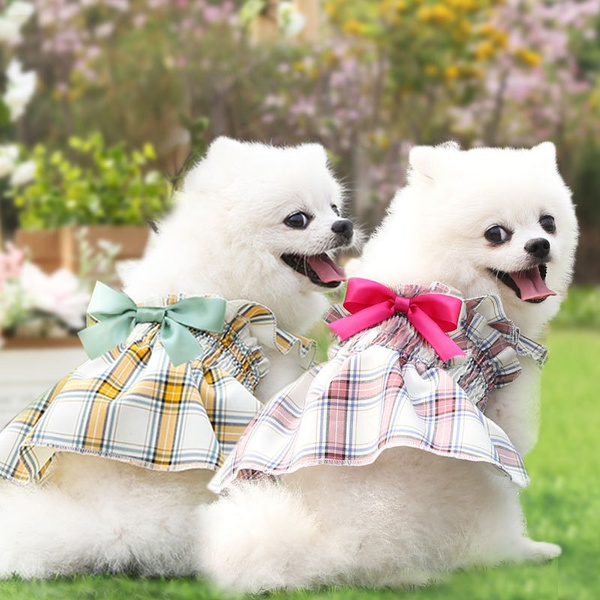 Candy Color Dog Clothes Plaid Puppy Pet Shirt Clothing For Small