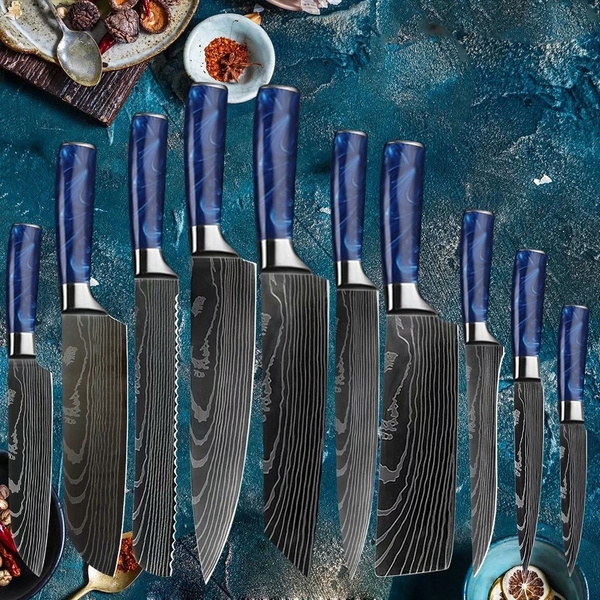 FINDKING New Knife 1-4pcs Resin Handle Damascus Steel Chef Knife