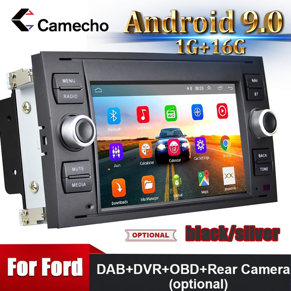 CAMECHO 7" 2 Din Autoradio Android 9.0 GPS Car Stereo Capacitive Touch Srceen Car Multimedia Player Transit Fiesta Focus Galaxy Mondeo Fusion Kuga C-Max S-Max Connect Support CAM+DVR+OBD+DAB(optional)