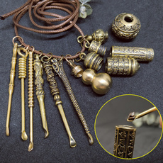 Brass, Mini, snuffpowderbottle, Key Chain
