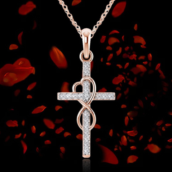 Rose Gold Necklace Infinity Love God 