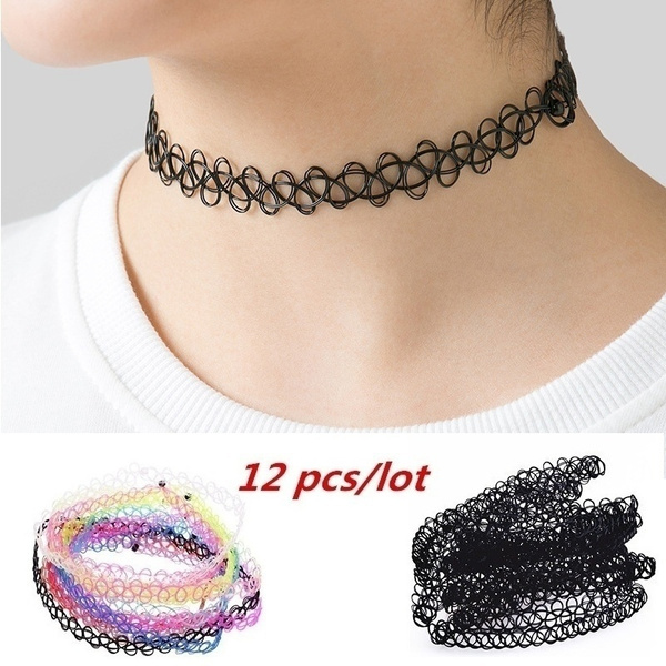 New 12 Pieces / Set Gothic Hiphop Neckband Harajuku Simple Ladies