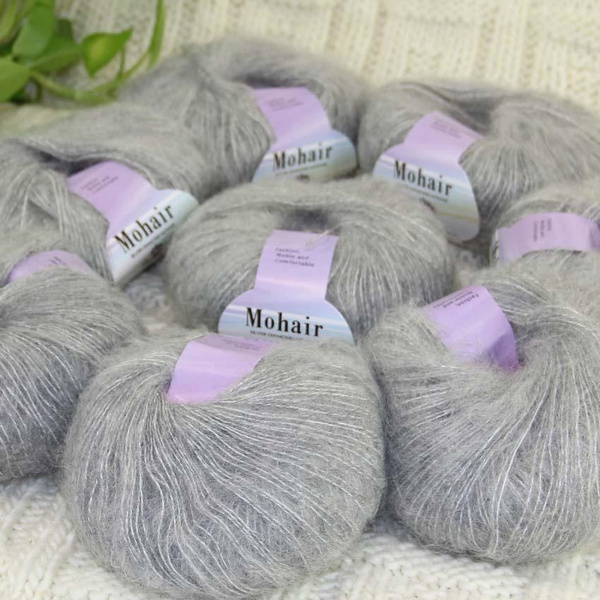 Sale New 8Balls x 25gr Yarn For Knitting Mohair Wool Soft Yarn Fingering Baby  Crochet Yarn Threads Crochet #03 Pastel Pink # Professional sales of yarn,  please pay attention to the store