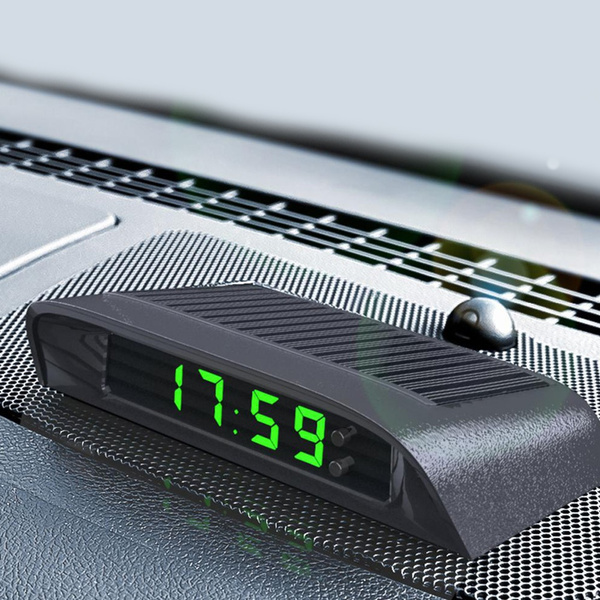 1pc Vehicle Clock Car Dash Clock Solar Luminous Car Clock Vehicle Clock