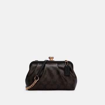 COACH C2876 Nora Kisslock Crossbody In Signature Canvas In Brown