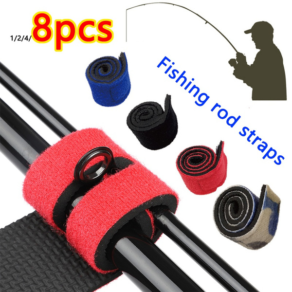 8/4/2/1pcs Elastic Bandage Fishing Rod Tie Strap Accessories for