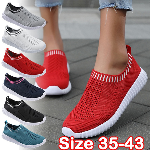 Fashion Womens Casual Outdoor Running Sneakers Slip on Sock Sports Athletic shoe 