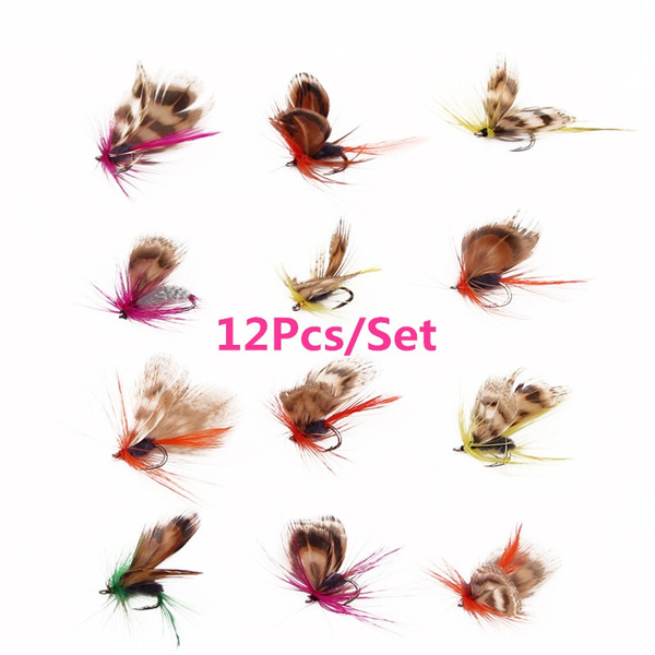 Insect Fishing Hooks 12Pcs/Set Butterfly Style Salmon Flies Trout