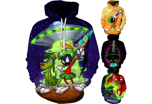 2021 Cute Cartoon Looney Tunes Marvin the Martian Hoodies Children