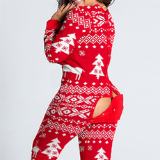 Christmas, sexy pajamas, Long sleeved, onepiece