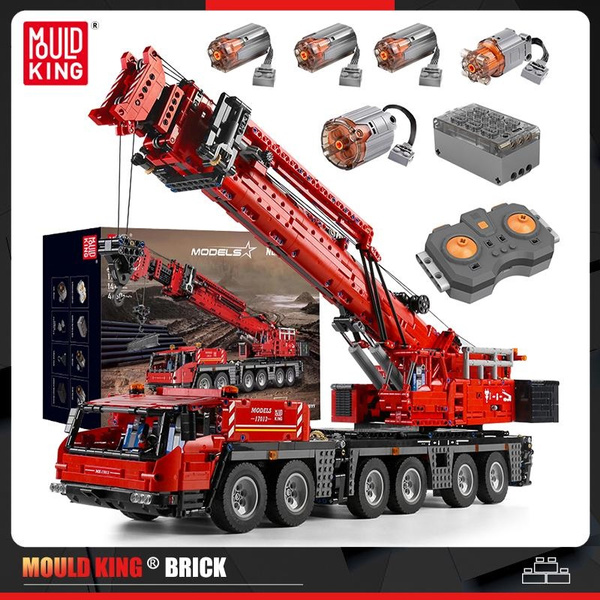 MOULD KING 17013 Technical RC Motorized GMK Mobile Crane Truck Model ...