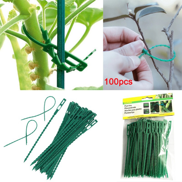 100pcs/lot Plastic Plant Cable Ties Reusable Cable Ties Greenhouse Grow ...