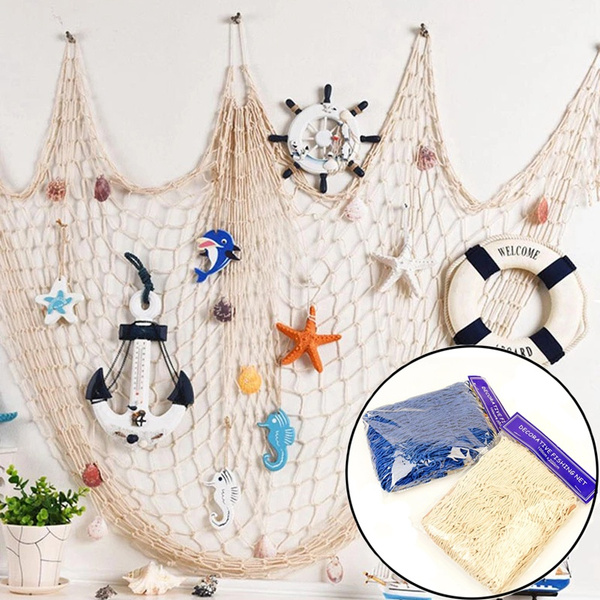 Fish Net Under The Sea Party Backdrop DIY Hanging Ornaments Summer Beach  Kids Birthday Mermaid Party Decoration
