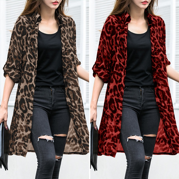 Leopard print clearance sheer cardigan