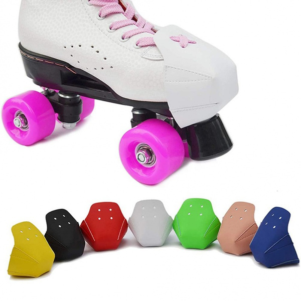 Anti-friction WSTERAO Roller Skate Protectors PU Artificial Leather Roller Skate Cap Protectors Roller Skates Accessory Men Women 1 Pair Toe Guards Toe Cap Protectors for Roller Skate