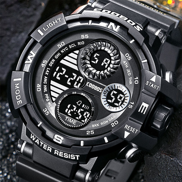 Fashion Sports Watches Boys Waterproof LED Cool Luminous Digital