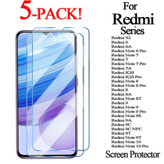 5pcs Tempered Glass Screen Protector For Xiaomi Redmi 7 8 9 Screen Protector For Redmi Note 9S 9T 8 9 10 Pro Max Note 10 Glass Film