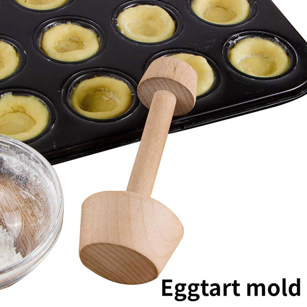 Baking Supplies Pastry Pusher Cake Tools Egg Tart Tamper Wooden Egg Tart Mould