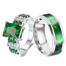 Couple Rings, Steel, DIAMOND, wedding ring