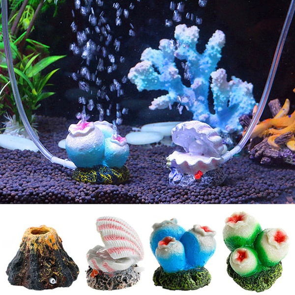 Aquarium Resin Air Bubble Stone Ornament Decorations Oxygen Pump Volcano  Shape 815711803204 | eBay