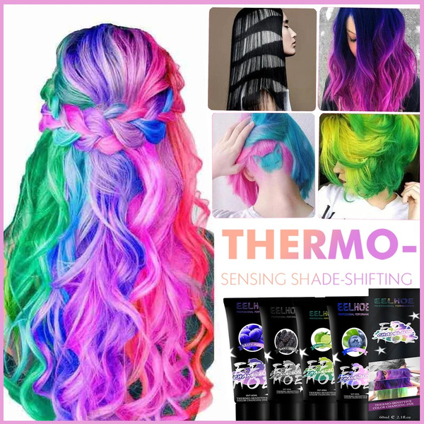 Thermochromic Color Changing Wonder Dye Mermaid Hair Dye Colour Semi  Permanent Hair Dye Hair Color Cream Thermo Sensing Shade Shifting Hair Color  Wax Changing Hair Dye New Modeling For All Hairs |