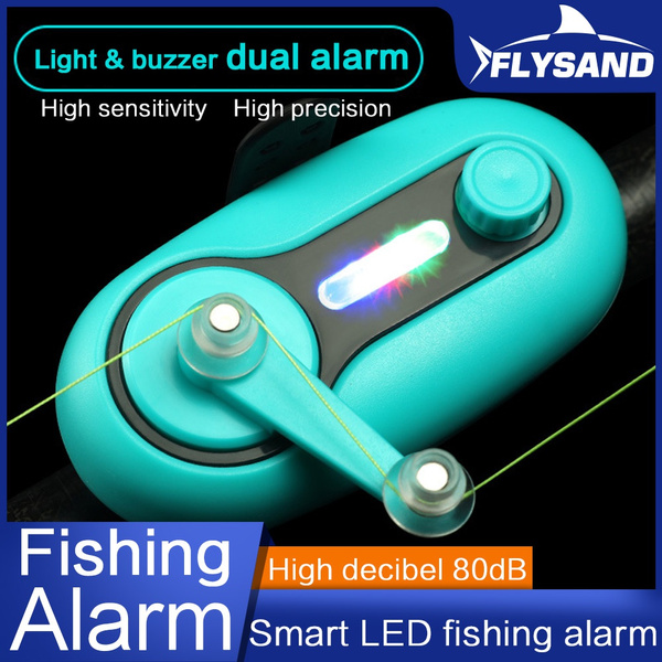 NEW Electronic LED Light Fishing Bite Sound Alarm Alert Bell Clip On Fishing  Rod Night Sea Fishing FLYSAND Fishing Accessories